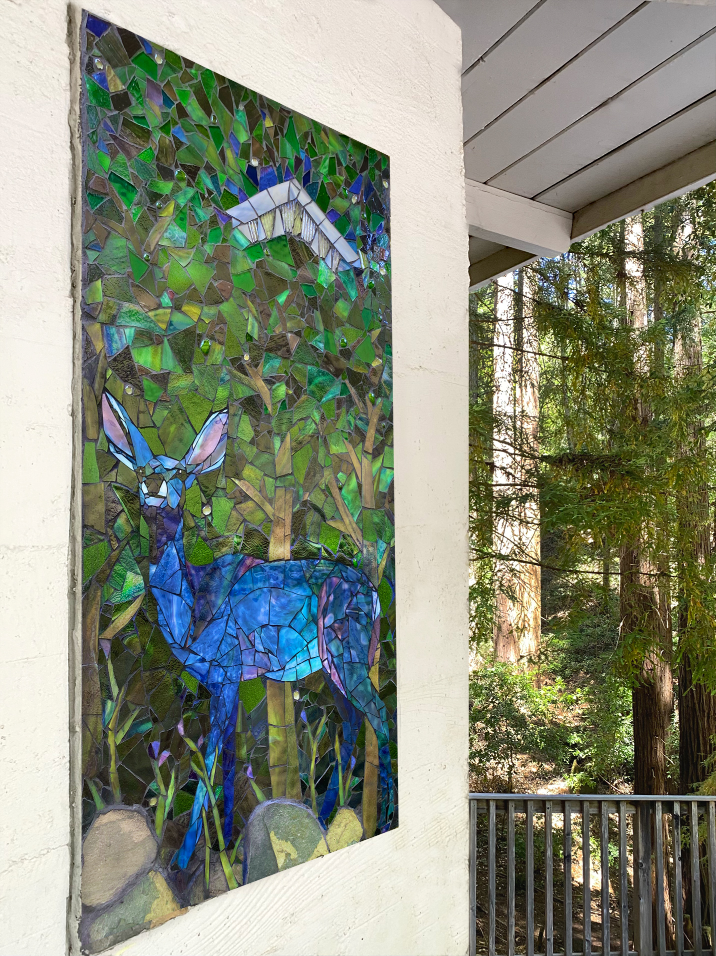 Blue Deer Mosaic Artwork
